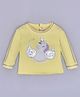 KETIMINI Cotton Knit Full Sleeves Sequins Embellished Unicorn Applique Detailed Top Yellow