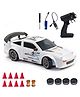 L.O.T CARS Flare Remote Control - 20Kmph, 2.4Ghz, 4 Wheel Drive, Hard Plastic Top with LED Head Light - Track White