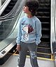 Nap Chief Cotton Blend Knit Peanuts Snoopy Featuring Full Sleeves Character Printed Winter Sweatshirt With Joggers Set - Sky Blue