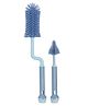 Tony Stark 360° Rotating Silicone Baby Bottle Cleaning Brush & Nipple Cleaner, Ergonomic Handle, Flexible Bristles for Deep Cleaning Narrow & Wide Neck Feeding Bottles (Blue)