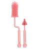 Tony Stark 360° Rotating Silicone Baby Bottle Cleaning Brush & Nipple Cleaner, Ergonomic Handle, Flexible Bristles for Deep Cleaning Narrow & Wide Neck Feeding Bottles (Pink)