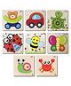 Yay Play Wooden Animal Puzzle Set for Kids  8 PCS Montessori Wooden Shapes & Animals | Educational Learning Toy for Toddlers