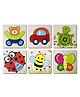 Yay Play Wooden Animal & Vehicle Puzzle Set | 6-in-1 Educational Wooden Puzzles for Toddlers | Montessori Learning Toy for Kids | Fine Motor Skill & Shape Recognition Toy for Boys & Girls (Ages 2+)