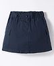 Simply Premium Cotton Woven Knee Length Solid Skirt - Navy Blue