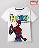 Babyhug Marvel Single Jersey Knit Half Sleeves T-Shirt With Spider Man Graphics - White
