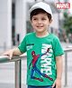 Babyhug Marvel Cotton Knit T-Shirt with Spider-Man Graphic Half Sleeves Round Neck GREEN 9-12 Months