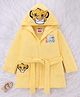 Babyhug Disney Terry Knit Hooded Bathrobe with Pockets & Lion King Graphics - Yellow