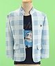 Rikidoos Cotton Woven Full Sleeves Checks Party Jacket With Inner Tee - Light Blue