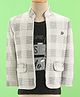 Rikidoos Cotton Woven Full Sleeves Checks Party Jacket With Inner Tee - Off White