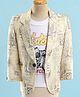 Rikidoos Cotton Woven Full Sleeves Printed Party Blazer With Inner Tee - Yellow