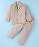 Rikidoos Cotton Woven Full Sleeves Co-ords Night Suit With Bow Print - Beige