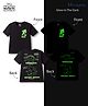 HoneyHap Disney Single Jersey Knit Half Sleeves T-Shirt With Front & Back Mickey Mouse Glow In The Dark Graphics - Black