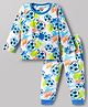 Babyhug Cotton Knit Full Sleeves Football Printed T-Shirt & Pyjama Co-Ord Night Suit - White