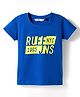 Ruff Cotton Lycra Knit Half Sleeves Newyork City Theme Printed T-Shirt - Royal Blue