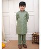 KID1 Rayon Woven Full Sleeves Thread Work Embroidered Sequins Embellished Kurta With Pyjama Set - Green