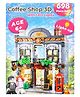 Elecart 3D Coffee Shop Building Blocks Set with LED Lights  698 Pieces Modular House Construction Toy | Café Street Scene Playset with Figures | STEM Educational Building Kit | Decorative