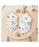 Newcomers Soft Muslin Baby Wash Cloth for Daily Bath & Face Cleaning- Mixed Design-Pack of 6  L 28 cm  x B 28 cm - Multicolour
