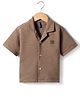 Little Kangaroos Cotton Woven Solid Shirt Half Sleeves BROWN 6-7 Years