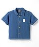 Little Kangaroos Woven Half Sleeves Washed Denim Shirt - Blue