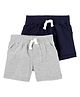 Carter's Cotton Woven Knee Length Solid Shorts Pack of 2 (Color May Vary)