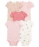 Carter's Cotton Woven Half Sleeve Floral Printed Onesies Pack of 5  (Colour May Vary)
