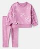 Carter's Cotton Woven Full Sleeves T-Shirt & Pant Co-Ord Set with Floral Print - Pink
