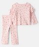 Carter's Cotton Woven Full Sleeves T-Shirt & Lounge Pant Co-Ord Set with Floral Print - Pink