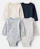 Carter's Cotton Woven Half Sleeve Floral Printed Onesies Pack of 4 (Colour May Vary)