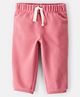 Carter's Cotton Woven Full Length Solid Color Fleece Pant - Pink