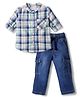 Babyhug Cotton Woven Full Sleeves Checks Shirt & Denim Jeans Set - Multicolor