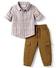 Babyhug Cotton Woven Full Sleeves Checks Shirt & Lounge Pant Set - Multicolor