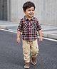 Babyhug Cotton Woven Full Sleeves Checks Shirt & Lounge Pant Set - Multicolor & Beige