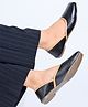 NZS Floral Detailed Slip On Mojaris - Black