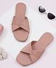 NZS Solid Crossed Strap Detailed Sandals - Peach