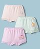 Zero Cotton Animal Printed Bloomers Pack of 3 - Pink , Blue & Sea Green