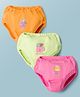 Zero Cotton Text Printed Panties Pack Of 3 - Orange Limegreen & Pink