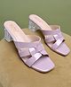 NZS Strap Detailed Block Heel Sandals - Mauve