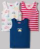 Babyhug 100% Cotton Knit Sleeveless Striped & Vehicles Printed Sando Vests Pack Of 3 - Multicolour