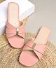NZS Solid Crossed Strap Detailed Sandals - Peach