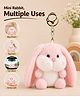 Play Nation Rabbit Plush Key chain| Soft Miniature Animal Stuffed Toy Key ring| Decorative Portable Bag Accessory & Gifting Toy for Kids & Teens|Safe Fabric|BIS Certified|Pink|Height- 15 cm