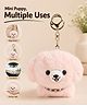 Play Nation Puppy Plush Key Chain 15 cm - Pink| Soft Mini Puppy Stuffed Toy Key Ring for Kids & Teens| Cute Bag Charm, Backpack Accessory & Gifting Toy| Safe and Lightweight| BIS Certified