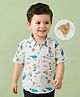 Mark & Mia Woven Half Sleeves Sea Life Theme Printed Shirt - White