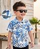 Mark & Mia Woven Half Sleeves Oversized Tropical Theme Printed Shirt - White