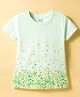 Tango Single Jersey Knit Half Sleeves T-Shirt with Heart Print - Light Green
