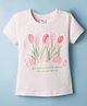 Tango Single Jersey Knit Half Sleeves T-Shirt with Floral Print - Light Pink