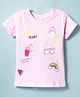 Tango Single Jersey Knit Half Sleeves T-Shirt with Summer Theme Print - Pink