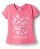 Tango Single Jersey Knit Half Sleeves Striped T-Shirt with Floral Print - Dark Pink
