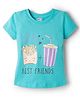 Tango Single Jersey Knit Half Sleeves T-Shirt with Best Friends Print - Sea Green