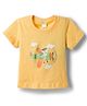 Tango Single Jersey Knit Half Sleeves T-Shirt with Airplane Print - Yellow