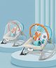 Babyhug 2-in-1 Rockers & Reclining Chair with Calming Vibration| Adjustable Recline| Safety Harness| Removable & Washable Fabric| Foldout Stand for Stable Position| Compact Fold  - Sky